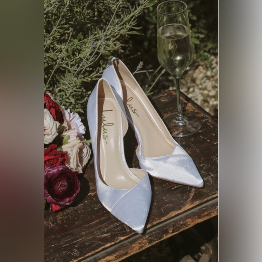 Lulu’s Satsuki White Satin Pointed-Toe D’Orsay Pump size 8